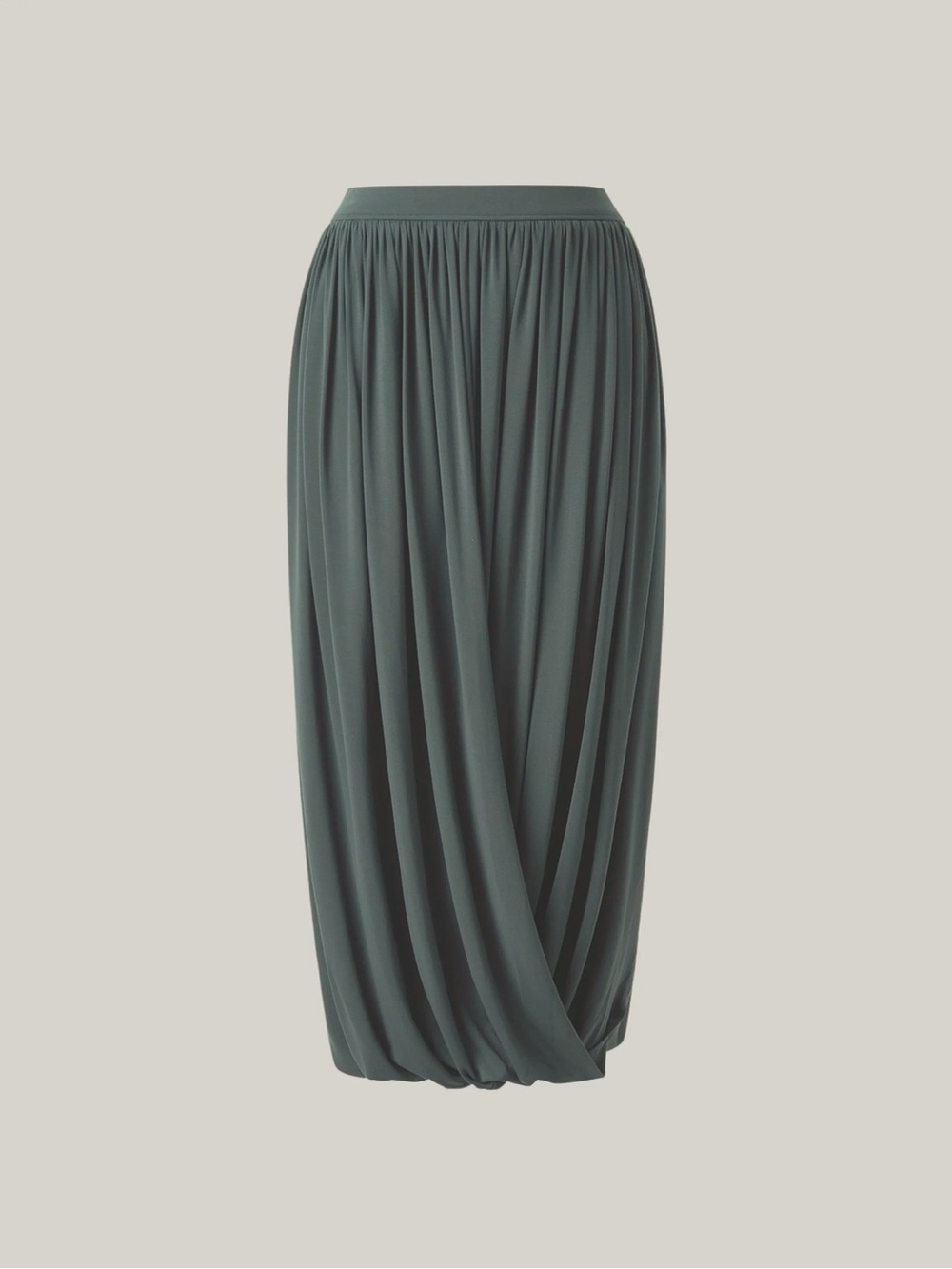 NWT OGL Tencel Twisty Hem Maxi Pull On Skirt Olive Sz S